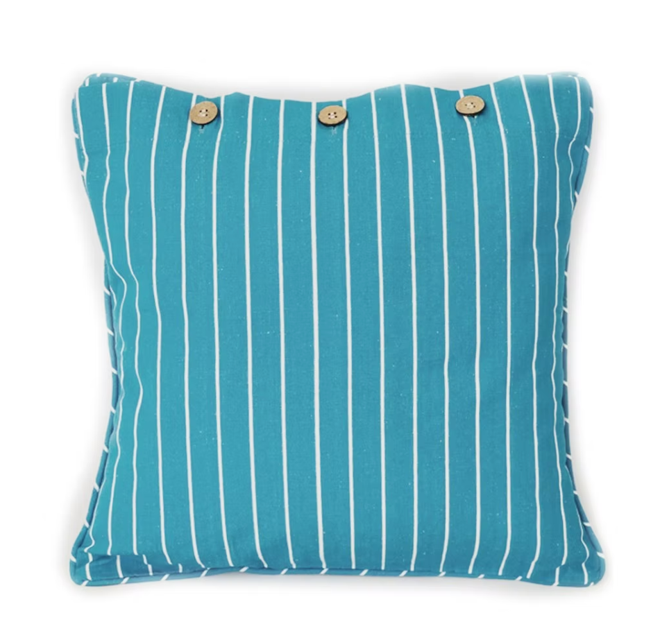 Arkwright ~ 100% Loomed Cotton Cushion Cover + Coconut Shell Buttons