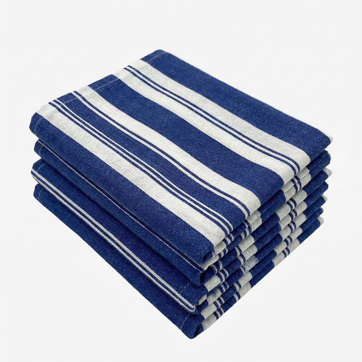 "COBALT STRIPE" - 100% COTTON NAPKIN SET