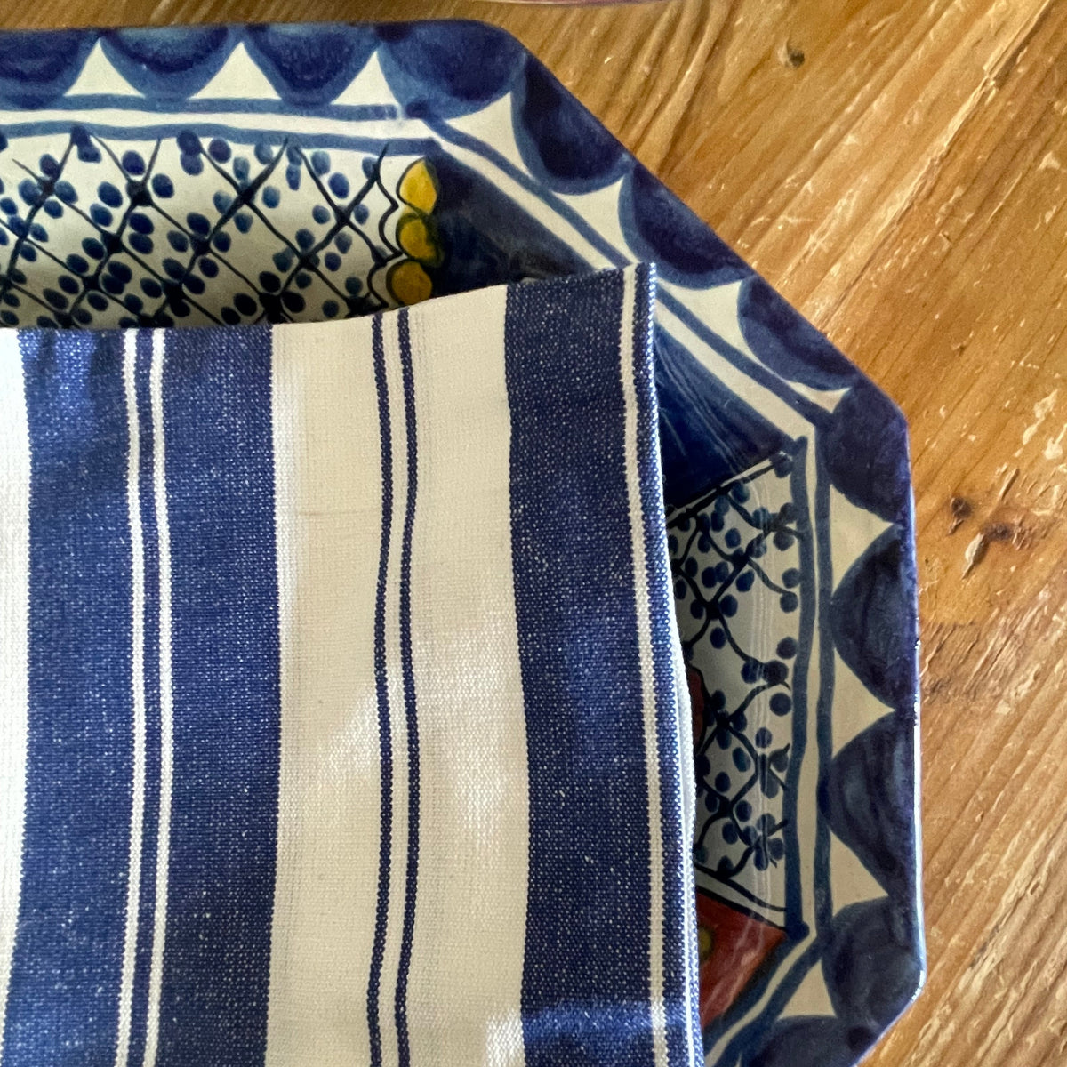 "COBALT STRIPE" - 100% COTTON NAPKIN SET